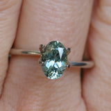 1.47CT OVAL MONTANA SAPPHIRE, AQUA BLUE GREEN, UNTREATED, 8X5.5MM