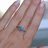 1.42CT ROUND PRECISION CUT MONTANA SAPPHIRE, OCEAN BLUE TEAL, 6.7X4.36MM