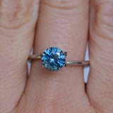 1.42CT ROUND PRECISION CUT MONTANA SAPPHIRE, OCEAN BLUE TEAL, 6.7X4.36MM