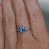 1.42CT ROUND PRECISION CUT MONTANA SAPPHIRE, OCEAN BLUE TEAL, 6.7X4.36MM