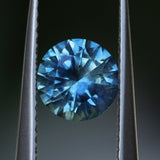 1.42CT ROUND PRECISION CUT MONTANA SAPPHIRE, OCEAN BLUE TEAL, 6.7X4.36MM