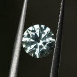 1.22CT ROUND MONTANA SAPPHIRE, WHITE GREY, UNTREATED, 6.48X3.94MM