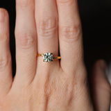 0.97CT ROUND MONTANA SAPPHIRE, TEAL BLUE GREENISH GREY, 5.92X3.57MM