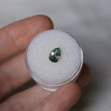 1.23CT PEAR BRILLIANT MONTANA SAPPHIRE, LIGHT BLUE GREY, UNTREATED, 8.09X5.69X3.99MM
