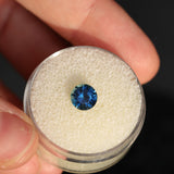 1.25CT ROUND BRILLIANT MONTANA SAPPHIRE, VIBRANT ROYAL BLUE TEAL, 6.46X4.19MM