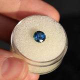 1.25CT ROUND BRILLIANT MONTANA SAPPHIRE, VIBRANT ROYAL BLUE TEAL, 6.46X4.19MM