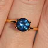 1.25CT ROUND BRILLIANT MONTANA SAPPHIRE, VIBRANT ROYAL BLUE TEAL, 6.46X4.19MM
