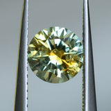 1.39CT ROUND PRECISION CUT MONTANA SAPPHIRE, BICOLOR YELLOW BLUE, 6.6X4.3MM