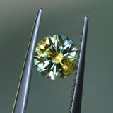 1.39CT ROUND PRECISION CUT MONTANA SAPPHIRE, BICOLOR YELLOW BLUE, 6.6X4.3MM