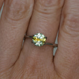 1.39CT ROUND PRECISION CUT MONTANA SAPPHIRE, BICOLOR YELLOW BLUE, 6.6X4.3MM