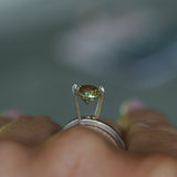 1.39CT ROUND PRECISION CUT MONTANA SAPPHIRE, BICOLOR YELLOW BLUE, 6.6X4.3MM
