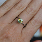 1.39CT ROUND PRECISION CUT MONTANA SAPPHIRE, BICOLOR YELLOW BLUE, 6.6X4.3MM