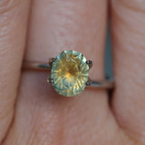 1.75CT PRECISION CUT OVAL MONTANA SAPPHIRE, EARTHY COPPER YELLOW TEAL, 7.8X6.3X4.7MM