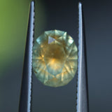 1.75CT PRECISION CUT OVAL MONTANA SAPPHIRE, EARTHY COPPER YELLOW TEAL, 7.8X6.3X4.7MM