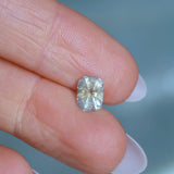 1.51CT RADIANT CUT MONTANA SAPPHIRE, ETHERIAL PARTI BLUE GOLD, 7.4X5.5X4.5MM