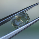 1.51CT RADIANT CUT MONTANA SAPPHIRE, ETHERIAL PARTI BLUE GOLD, 7.4X5.5X4.5MM