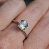 1.51CT RADIANT CUT MONTANA SAPPHIRE, ETHERIAL PARTI BLUE GOLD, 7.4X5.5X4.5MM