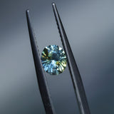 0.86CT PRECISION CUT OVAL MONTANA SAPPHIRE, PARTI YELLOW BLUE, 6.08X4.8X3.7MM