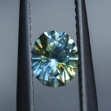 0.86CT PRECISION CUT OVAL MONTANA SAPPHIRE, PARTI YELLOW BLUE, 6.08X4.8X3.7MM