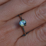 0.86CT PRECISION CUT OVAL MONTANA SAPPHIRE, PARTI YELLOW BLUE, 6.08X4.8X3.7MM