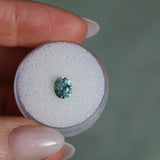 1.24CT PRECISON CUT OVAL MONTANA SAPPHIRE, EARTHY CARIBBEAN TEAL, 6.6X5.4X4.2MM
