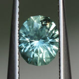 1.24CT PRECISON CUT OVAL MONTANA SAPPHIRE, EARTHY CARIBBEAN TEAL, 6.6X5.4X4.2MM