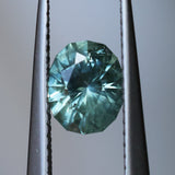 1.24CT PRECISON CUT OVAL MONTANA SAPPHIRE, EARTHY CARIBBEAN TEAL, 6.6X5.4X4.2MM