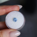1.18CT ROUND PRECISION CUT MONTANA SAPPHIRE, LIGHT PERIWINKLE PURPLE BLUE, 6.3X4.1MM
