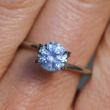 1.18CT ROUND PRECISION CUT MONTANA SAPPHIRE, LIGHT PERIWINKLE PURPLE BLUE, 6.3X4.1MM