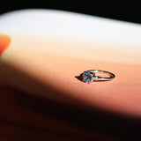 1.91ct Round Precision Cut Blue Montana Sapphire and Princess Cut Diamond Rapids Low Profile Ring in 14k White Gold