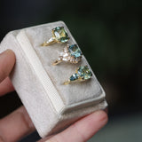 2.70ct Untreated Radiant Cut Montana Sapphire and Diamond Floral Halo in 14k Yellow Gold