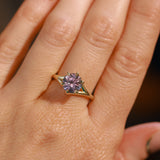 2.40ct Untreated Mauve Precision Cut Montana Sapphire Low Profile Six Prong Split Shank Solitaire in 18k Yellow Gold