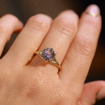 2.40ct Untreated Mauve Precision Cut Montana Sapphire Low Profile Six Prong Split Shank Solitaire in 18k Yellow Gold