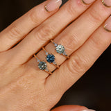 1.12ct Untreated Light Blue Montana Sapphire and Princess Cut Diamond Rapids Low Profile Ring in 14k Yellow Gold