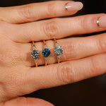 1.12ct Untreated Light Blue Montana Sapphire and Princess Cut Diamond Rapids Low Profile Ring in 14k Yellow Gold