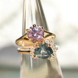 2.40ct Untreated Mauve Precision Cut Montana Sapphire Low Profile Six Prong Split Shank Solitaire in 18k Yellow Gold
