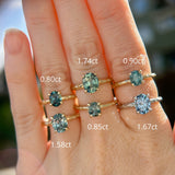 0.80ct Oval Precision Cut Blue Montana Sapphire Evergreen Carved 4 Prong Solitaire in 14k Yellow Gold