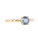 0.98ct Deep Teal Blue to Purple Montana Sapphire Low Profile 4 Prong Solitaire in 14k Yellow Gold