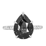 Low Profile Solitaire with French Set Diamonds in Band - Setting