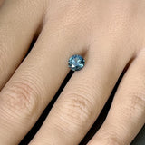 1.38CT ROUND PRECISION CUT MONTANA SAPPHIRE, MEDIUM TEAL BLUE GREEN, 6.5MM