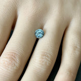 1.52CT ROUND PRECISION CUT MONTANA SAPPHIRE, TEAL BLUE GREEN, 6.82X4.53MM