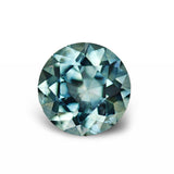 1.35CT ROUND PRECISION CUT MONTANA SAPPHIRE, LIGHT TEAL BLUE GREEN, 6.54x4.32MM
