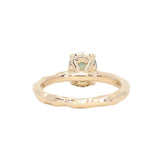1.75ct Precision Cut Teal Oval Montana Sapphire Four Prong Evergreen Hidden Halo Solitaire in 14k Yellow Gold
