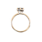 1.34ct Round Teal Montana Sapphire Scallop Cup Solitaire in 14k Yellow Gold