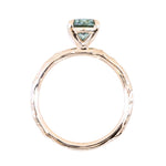 1.58ct Oval Untreated Light Blue Montana Sapphire Evergreen Carved 4 Prong Solitaire in 14k Yellow Gold