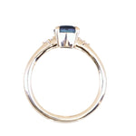 1.19ct Ocean Blue Precision Cut Montana Sapphire and Princess Cut Diamond Rapids Low Profile Ring in 14k Yellow Gold