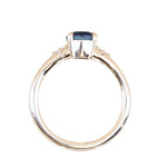 1.19ct Ocean Blue Precision Cut Montana Sapphire and Princess Cut Diamond Rapids Low Profile Ring in 14k Yellow Gold