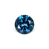 1.53CT ROUND PRECISION CUT MONTANA SAPPHIRE, DEEP OCEAN BLUE, 7X7MM