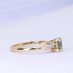 0.99ct Light Teal Montana Sapphire and Diamond Starry Night Low Profile Solitaire in 14k Yellow Gold