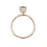 1.65ct Oval Light Green Precision Cut Montana Sapphire Evergreen Carved 4 Prong Solitaire in 14k Yellow Gold